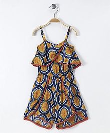 Soul Fairy Overlap Printed Strap Jumpsuit - Yellow Soul Fairy Overlap Printed Strap Jumpsuit - Yellow