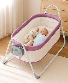 Baby Electronic Auto Swing Cradle with Mosquito Net - Pink| 32 Swing Speeds| Tool Free Assembly| Washable Fabric| Breathable Soft Mattress| Mosquito Net| Mess Sides| Soft Suspension| Rust Resistant Baby Electronic Auto Swing Cradle with Mosquito Net - Pink| 32 Swing Speeds| Tool Free Assembly| Washable Fabric| Breathable Soft Mattress| Mosquito Net| Mess Sides| Soft Suspension| Rust Resistant