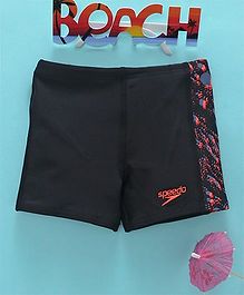 Speedo Side Printed Swimming Trunks - Black Red Speedo Side Printed Swimming Trunks - Black Red