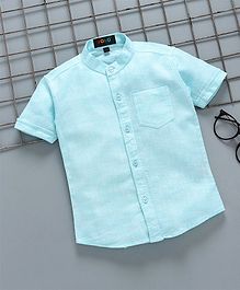 Robo Fry Half Sleeves Solid Shirt - Aqua Blue Robo Fry Half Sleeves Solid Shirt - Aqua Blue
