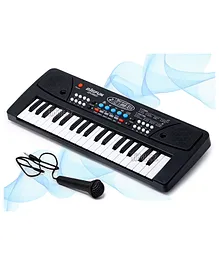Zest 4 Toyz 37 Key Piano Keyboard Toy with Mic and Power Option Recording and Mic - Black 