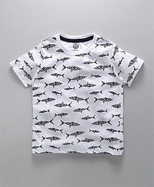 Tambourine Fishes Print Tee - White Tambourine Fishes Print Tee - White