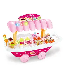 Webby Ice Cream Sweet Shopping Cart With Lights And Music - Pink