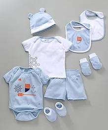 My Milestones Infant Essentials Gift Set SS Baby Blue - 8 Pieces