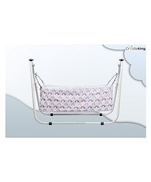 Cradleking CradleBot Baby Swing for New Born Baby | Heavy Duty Powder Coated Pipe Frame Cradle | 0 to 24 Months Baby Boys & Girls (Cloth Color May Vary)-Folding Cradleking CradleBot Baby Swing for New Born Baby | Heavy Duty Powder Coated Pipe Frame Cradle | 0 to 24 Months Baby Boys & Girls (Cloth Color May Vary)-Folding