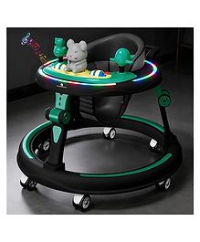 StarAndDaisy Baby Walkers for 6-18 Month Baby boy 360° Walker for Kids for 6 to 18 Months with RGB Light, 7 Level Height Adjustment, Baby Walker with Switchable Food & Musical Toy Tray -Green Black StarAndDaisy Baby Walkers for 6-18 Month Baby boy 360° Walker for Kids for 6 to 18 Months with RGB Light, 7 Level Height Adjustment, Baby Walker with Switchable Food & Musical Toy Tray -Green Black