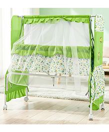 BAYBEE Baby Swing Cradle for Newborn Babies with Mosquito Net, Infant Jhula, Palna for Kids, Portable Cradle for Baby Bed with 360°Locking Wheels Cradle for 0 to 12 Months Boys & Girls (Green) BAYBEE Baby Swing Cradle for Newborn Babies with Mosquito Net, Infant Jhula, Palna for Kids, Portable Cradle for Baby Bed with 360°Locking Wheels Cradle for 0 to 12 Months Boys & Girls (Green)