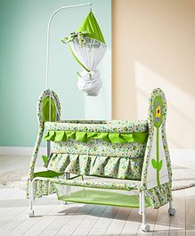 Baybee Baby Swing Cradle with Mosquito Net Soft Mattress 360° Locking Wheels and Storage Cradle for 0 to 12 Months (Green) Baybee Baby Swing Cradle with Mosquito Net Soft Mattress 360° Locking Wheels and Storage Cradle for 0 to 12 Months (Green)