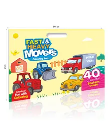 My Big Fast & Heavy Movers Colouring Pad With Carry Handle And Reference Sticker - English