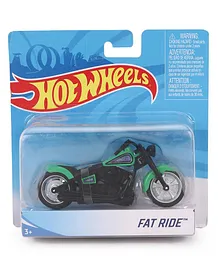 Hot Wheels Die Cast Free Wheel Fat Ride Bike - Green & Black