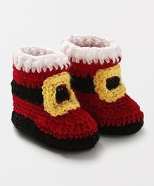 Knits & Knots Ankle Length Booties - Red & Yellow Knits & Knots Ankle Length Booties - Red & Yellow
