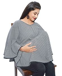 Mum's Caress Premium Feeding Cover Chevron Pattern - Black White
