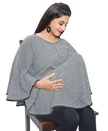 Mum's Caress Premium Feeding Cover Chevron Pattern - Black White