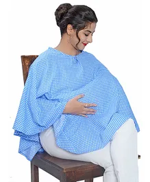 Mum's Caress Premium Feeding Cover Polka Print - Blue