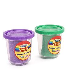Imagician Playthings Glitter Clay Doh Pack of 2 - Purple Green