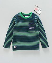 Scampy Striped Full Sleeves Tee - Green Scampy Striped Full Sleeves Tee - Green