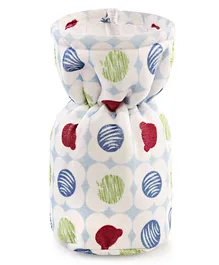 Babyhug Velour Feeding Bottle Cover Fruity Bear Print Medium - Multicolour