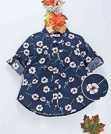 ZY Baby Flower Print Full Sleeves Shirt - Navy ZY Baby Flower Print Full Sleeves Shirt - Navy
