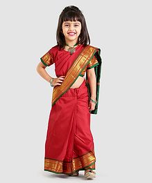 Bhartiya Paridhan Full Length Stitched Designer Saree With Stitched Blouse - Red Bhartiya Paridhan Full Length Stitched Designer Saree With Stitched Blouse - Red