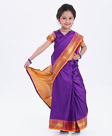Bhartiya Paridhan Full Length Stitched Designer Saree With Stitched Blouse - Purple Bhartiya Paridhan Full Length Stitched Designer Saree With Stitched Blouse - Purple