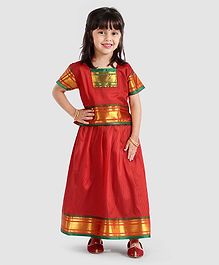 Bhartiya Paridhan Lehenga Choli Set Checks Pattern - Red Bhartiya Paridhan Lehenga Choli Set Checks Pattern - Red
