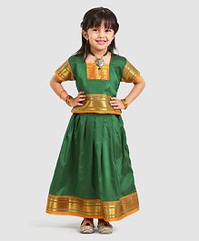 Bhartiya Paridhan Check Lehenga Choli Set - Green Bhartiya Paridhan Check Lehenga Choli Set - Green