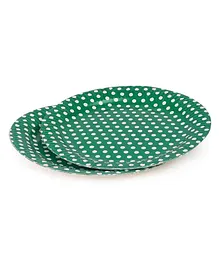B Vishal Polka Dots Paper Plates Green - Pack of 10