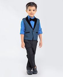 Robo Fry Three Piece Party Suit With Bow - Blue Robo Fry Three Piece Party Suit With Bow - Blue