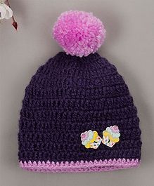 Buttercup From Knitting Nani Cupcake Applique Cap - Purple Buttercup From Knitting Nani Cupcake Applique Cap - Purple