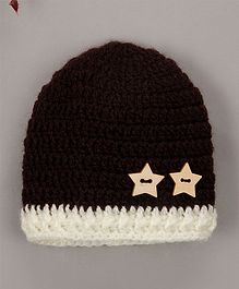 Buttercup From Knitting Nani Star Applique Cap - Brown Buttercup From Knitting Nani Star Applique Cap - Brown