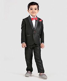 Dew's Burry Solid Full Sleeves Shirt Bottom & Blazer Set - Black Dew's Burry Solid Full Sleeves Shirt Bottom & Blazer Set - Black