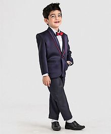 Dew's Burry 3 Pcs Solid Party Wear Suit Set - Blue Dew's Burry 3 Pcs Solid Party Wear Suit Set - Blue