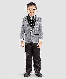 Dew's Burry Printed 4 Pcs Party Wear Suit - Grey Dew's Burry Printed 4 Pcs Party Wear Suit - Grey