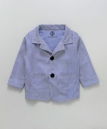 Tambourine Full Sleeves Vertical Striped Blazer - Blue Tambourine Full Sleeves Vertical Striped Blazer - Blue