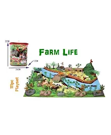 Vibgyor Vibes Farm Animals Figures With Play Mat Multicolour - 111 Pieces