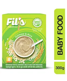 Fil's Organic Baby Cereal With Milk Oatmeal & Rice - 300 gm