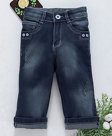 Chicklets Full Length Front Pockets Bottoms - Dark Blue Chicklets Full Length Front Pockets Bottoms - Dark Blue
