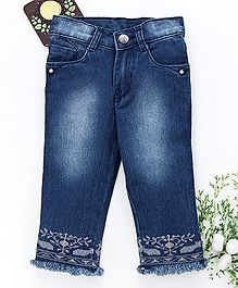 Chicklets Full Length Fringed & Design Pattern Bottoms - Blue Chicklets Full Length Fringed & Design Pattern Bottoms - Blue