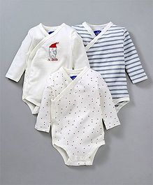 Eimoie Full Sleeves Printed Onesies - White Eimoie Full Sleeves Printed Onesies - White