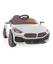 GetBest Z4 12V Battery Operated Ride On Car For Kids With Swing Option - White