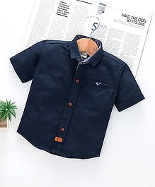 Little Kangaroos Half Sleeves Solid Colour Shirt - Navy Blue Little Kangaroos Half Sleeves Solid Colour Shirt - Navy Blue