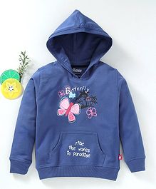 Bonkerz Butterfly Print Full Sleeves Hoodie - Blue Bonkerz Butterfly Print Full Sleeves Hoodie - Blue