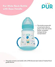 Pur Wide Neck Bottle With Base Handle Blue - 250 ml