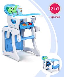 Babyhug Candy 2 in 1 High Chair With Cushioned Seat & 5 Point Safety Harness - Blue