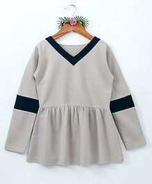 Curlous Solid Full Sleeves Solid Dress - Grey Curlous Solid Full Sleeves Solid Dress - Grey