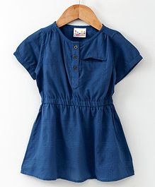 Eimoie Half Sleeves Solid Fit & Flare Dress - Royal Blue Eimoie Half Sleeves Solid Fit & Flare Dress - Royal Blue