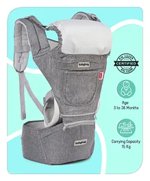Babyhug Harmony 9-in 1 Hip Seat cum Baby Carrier - Grey