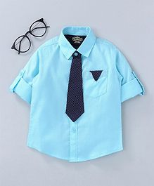 Dew's Burry Solid Full Sleeves Shirt - Sky Blue Dew's Burry Solid Full Sleeves Shirt - Sky Blue