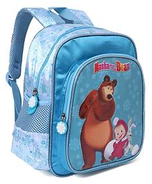 Masha & The Bear School Bag Blue - 12 Inches