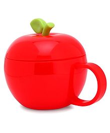 Apple Shaped Polypropylene Cup With Lid Red - 380 ml